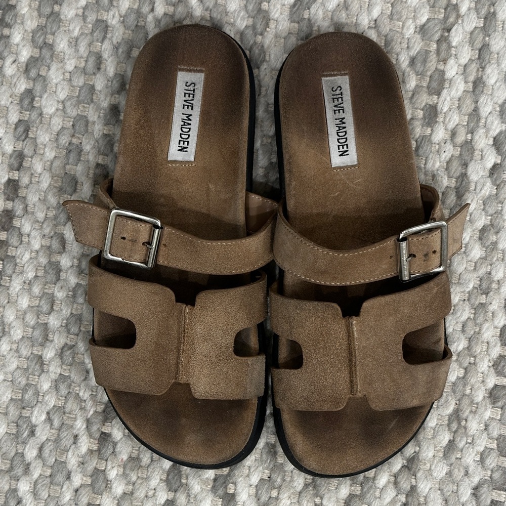Steve Madden suede slides